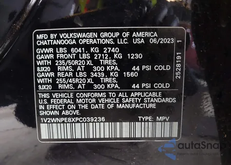 2023 Volkswagen Id.4 Awd Pro S z USA, uszkodzony, nr VIN 1V2WNPE8XPC039236